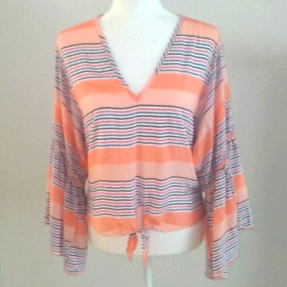 Lavender Field top size Medium multi color stripe